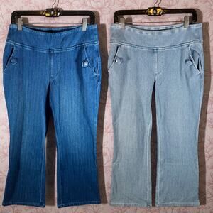 Belle by Kim Gravel Set 2 Pairs Women's Flexibelle Sailor Boot Cropped Pants